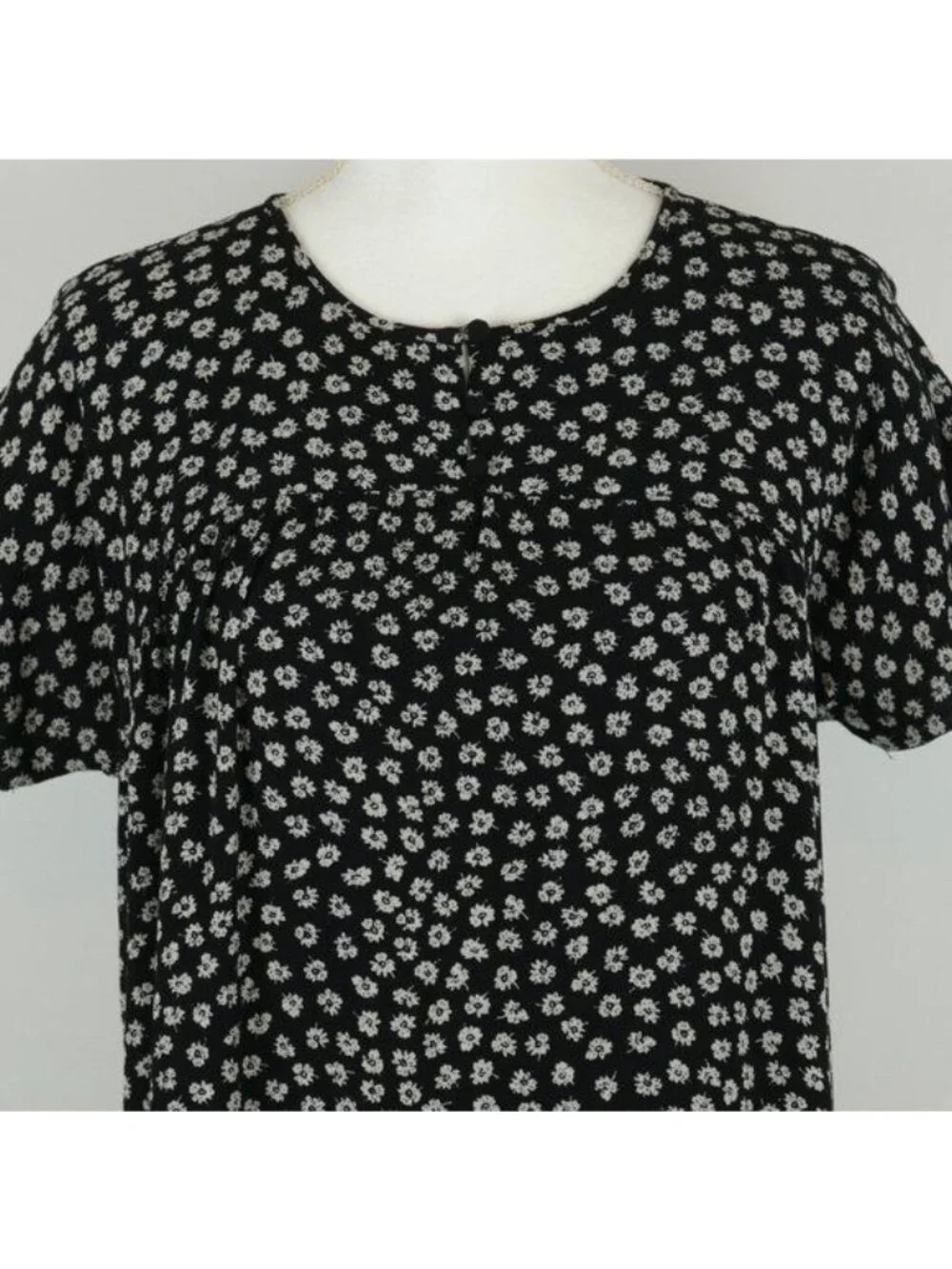 Madewell Easy Dress Women's Medium Black White Woven Floral Sheath Dress